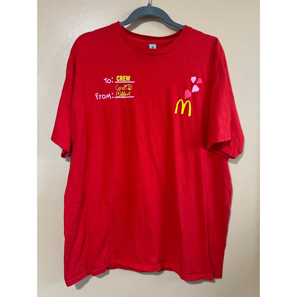 McDonalds x Cardi B Offset To Crew Valentine 2023 Employee T-Shirt Gildan XL